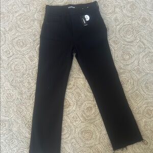 Express Black Cropped Jeans with Classic Fit